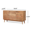 Sideboard 3 Door Natural Wood