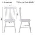 4 Pieces Of Dining Chair,White, Rubber Wood Material, Dining Chair, Solid Wood Chair, Solid Wood Dining Table Chair, Living Room Chair, Simple And Natural White Rubber Wood