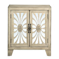 Antique White Console Table With Mirrored Doors Antique White Primary Living Space Rubberwood Rectangular Wood Glass