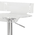 Clear And Chrome Adjustable Swivel Stool Silver Clear Bar Stools & Counter Stools Modern Swivel Plastic Metal