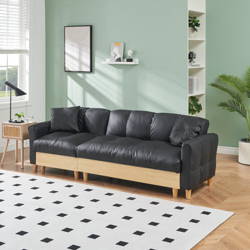 Black Technology Cloth Three Seat Sofa Lift Sofa Bed With Locker Sofa Sofa Bed Small Sofa Small Family Sofa Bed Black Tech Cloth 3 Seat