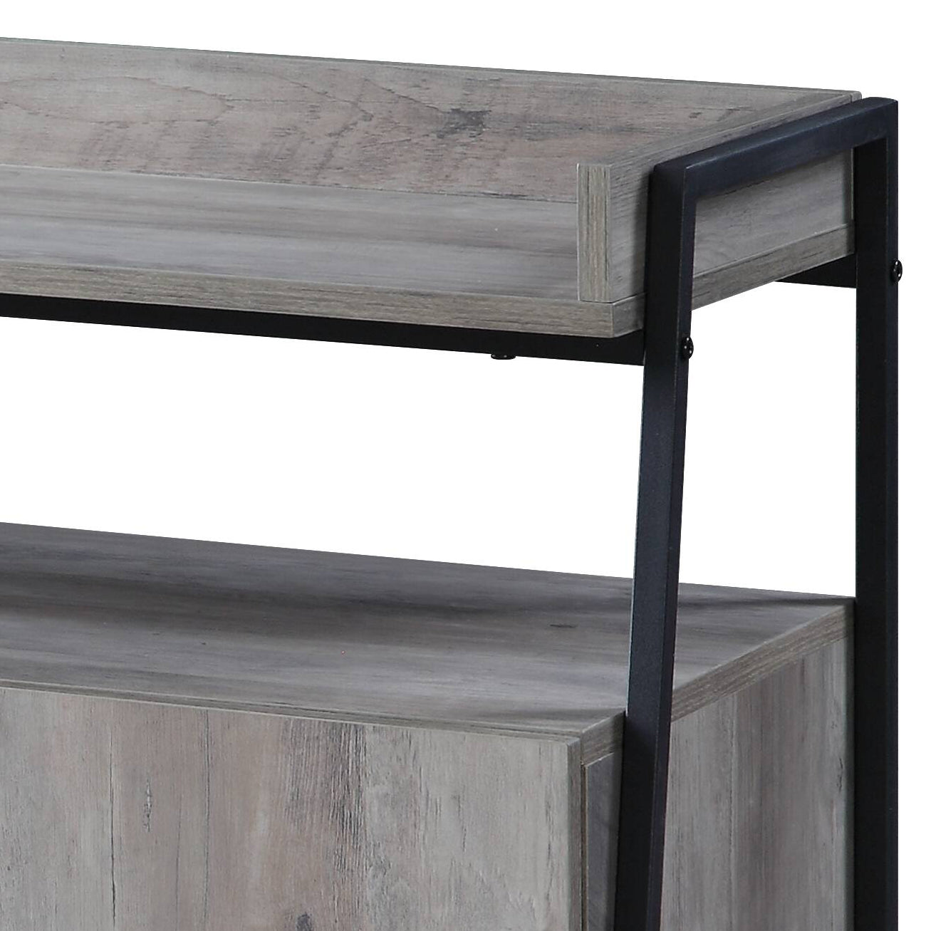 Grey Oak And Black 4 Door Tv Stand Grey Black Primary Living Space 50 Inches 50 59 Inches Paper Composite