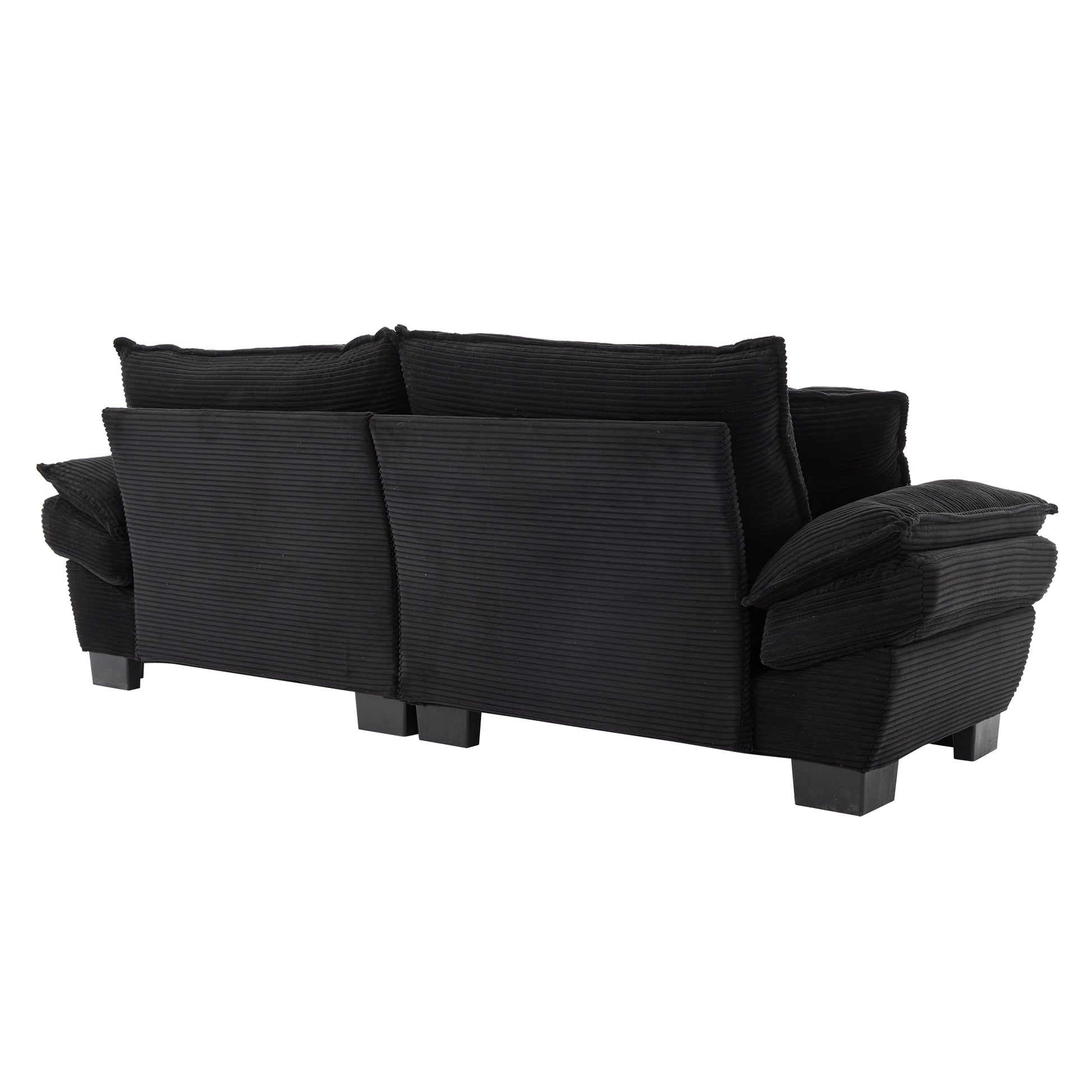 Corduroy Sofa Sleeper Couch Loveseat Sofa With Pillows Comfy Upholstered Deep Seat Sofa For Bedroom,Living Room,Apartment,Office,Dorm Black Corduroy Black Foam Upholstered 2 Seat