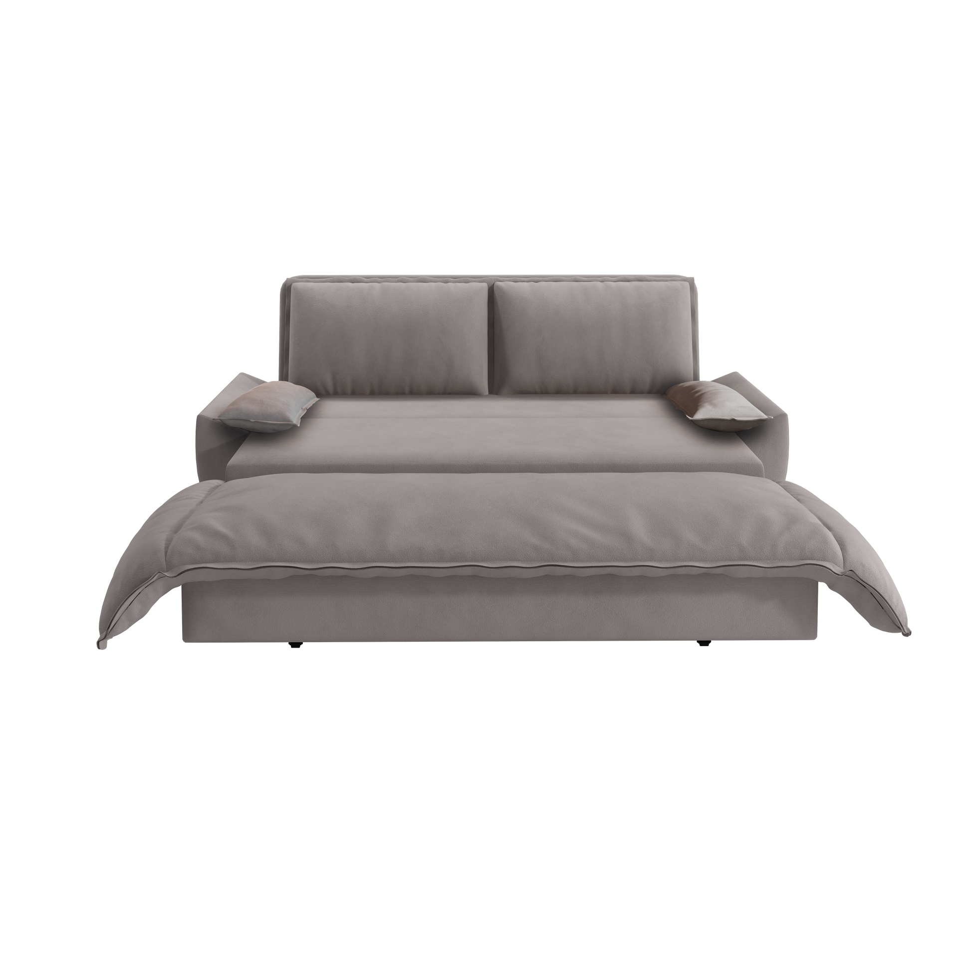 70.1" Queen Pull Out Sofa Bed, 3 In 1 Convertible Sleeper Sofa With 2 Soft Pillows,Multi Functional Velvet Loveseat Bed,Grey Old Sku:W1885P143788 W1885P154642 Grey Velvet 2 Seat