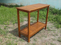 Wooden Workstation For Garden Balcony Garage, Acacia Console Potting Table Light Brown Light Brown Acacia Wood