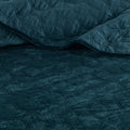 3 Piece Velvet Quilt Set Teal King Cal King King Teal Cotton