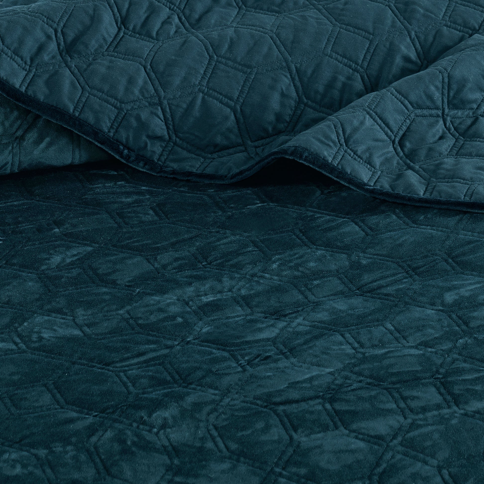 3 Piece Velvet Quilt Set Teal King Cal King King Teal Cotton