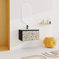 30'' Floating Wall Mounted Bathroom Vanity With Ceramics Sink & Soft Close Cabinet Door, Kd Package Black Bathroom Modern Plywood