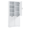 Bathroom Storage Cabinet With Doors And Drawers, Tilt Out Laundry Hamper, Multiple Storage Space, Freestanding Style, Open Shelve, Adjustable Shelf, White White Mdf