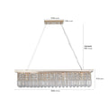 Modern Crystal Chandelier For Dining Room 8 Light Gold Rectangle Raindrop Chandelier Contemporary Rectangular Pendant Light Fixture For Kitchen Island Bar L39.4'' X W9.8'' X H8.7' Bulb Not Included Gold Crystal Iron