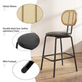 Rattan Bar Stool, Indoor Leather Bar Stools Set