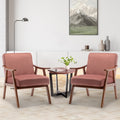 Mid Century Modern Chair, Living Room Chair With Solid Wood Frame, Accent Chair Extra Thick Backrest, Wingback Chair For Bedroom, Reading Room, Living Room, Lounge Chair Indoor Pink Primary Living Space Mid Century Modern Foam Velvet
