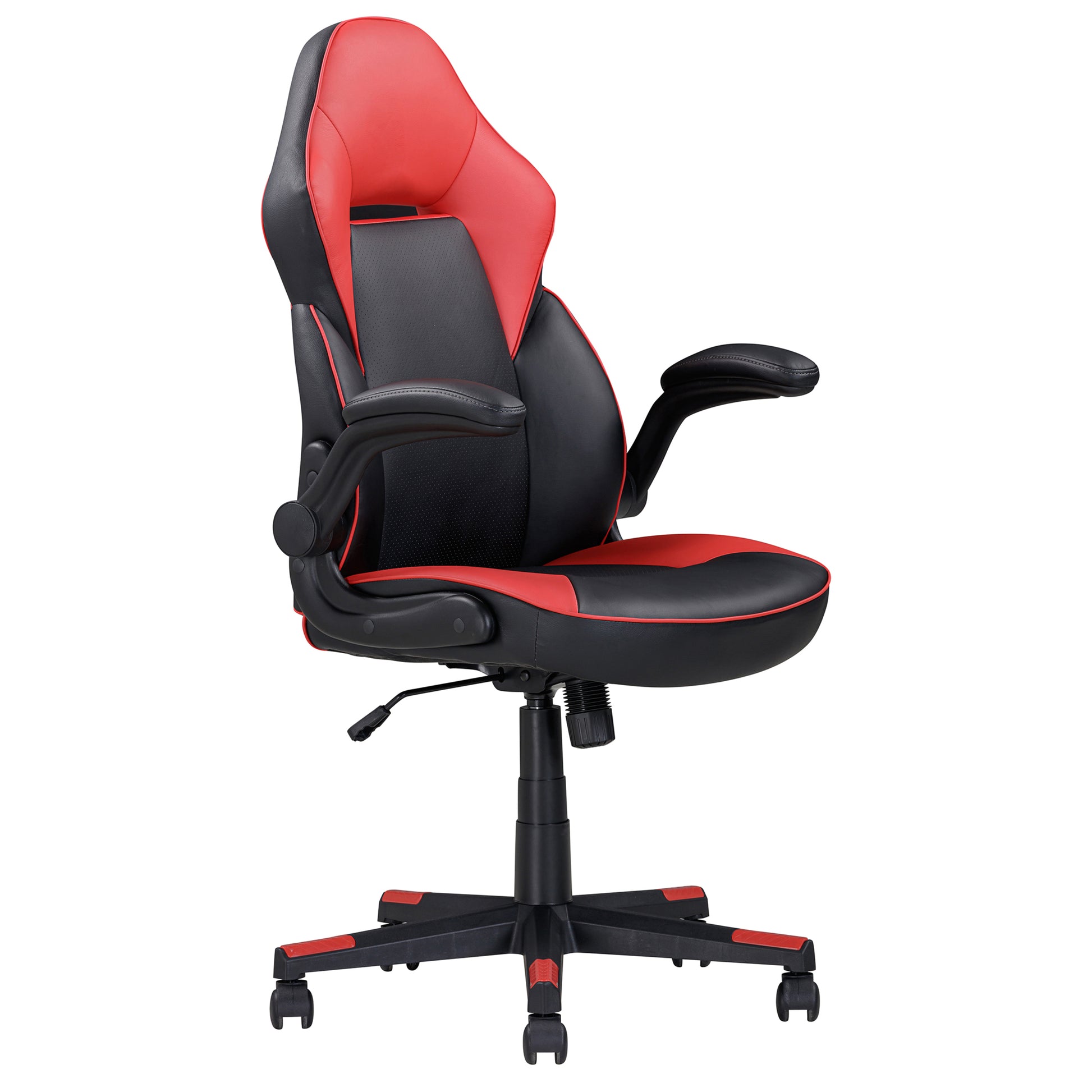 Adjustable Ergonomic Gaming Chair, Faux Leather Upholstered Office Cha