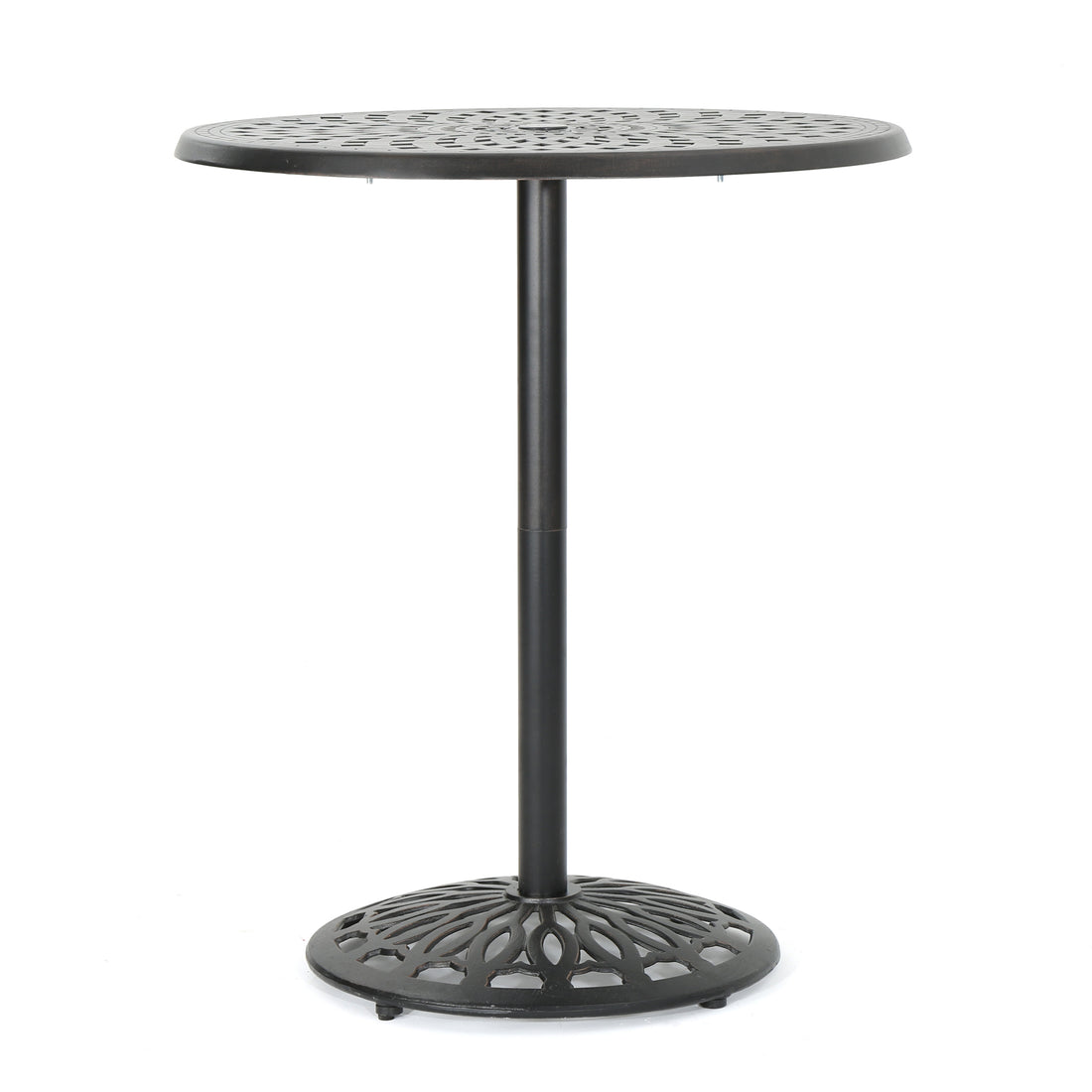 Cast Aluminium 35'' Round Bar Table Copper Aluminium