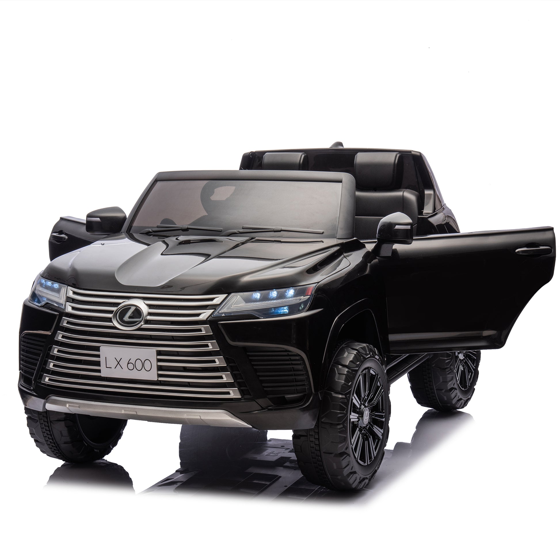 Licensed Lexus Lx600 24V Two Seater Kids Ride On Car W Parents Control,Seat Width 20 Inches,2Wd,Four Wheel Suspension,Bluetooth,Mp3,Music,Adjustable Volume,Power Display,Speeds 1.86 3.11Mph For Kids. Black Polypropylene