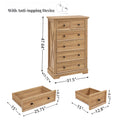 6 Drawer Dresser,6 Drawers Cabinet Tall Chest Of Drawers Closet Organizers Storage Clothes, Cabinet Of 6 Drawers Living Room, Oak, 31.50''L*15.75W''*47.64''H Oak Mdf