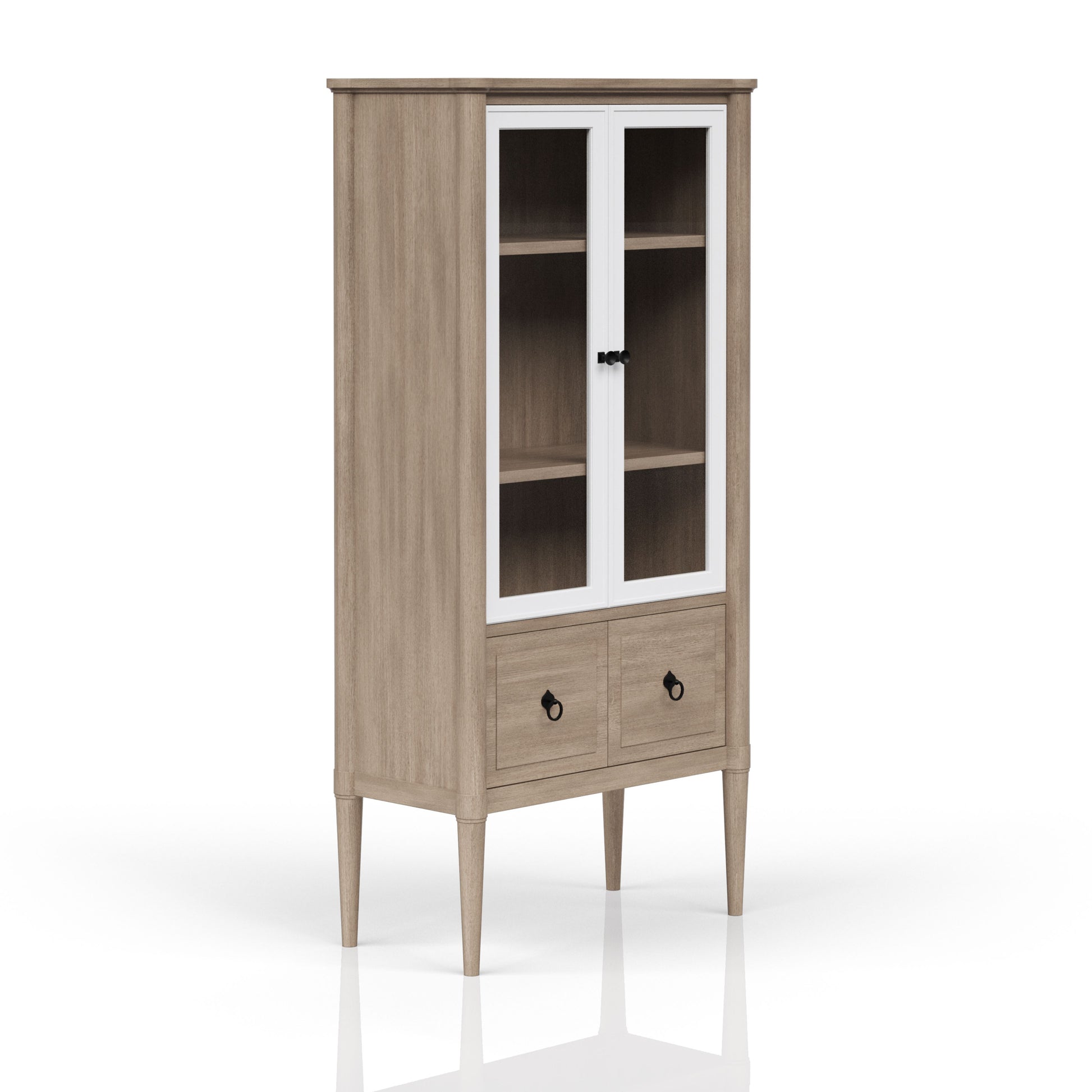 Display Bookcase In Sand Colored Finish Sand Solid Wood Mdf