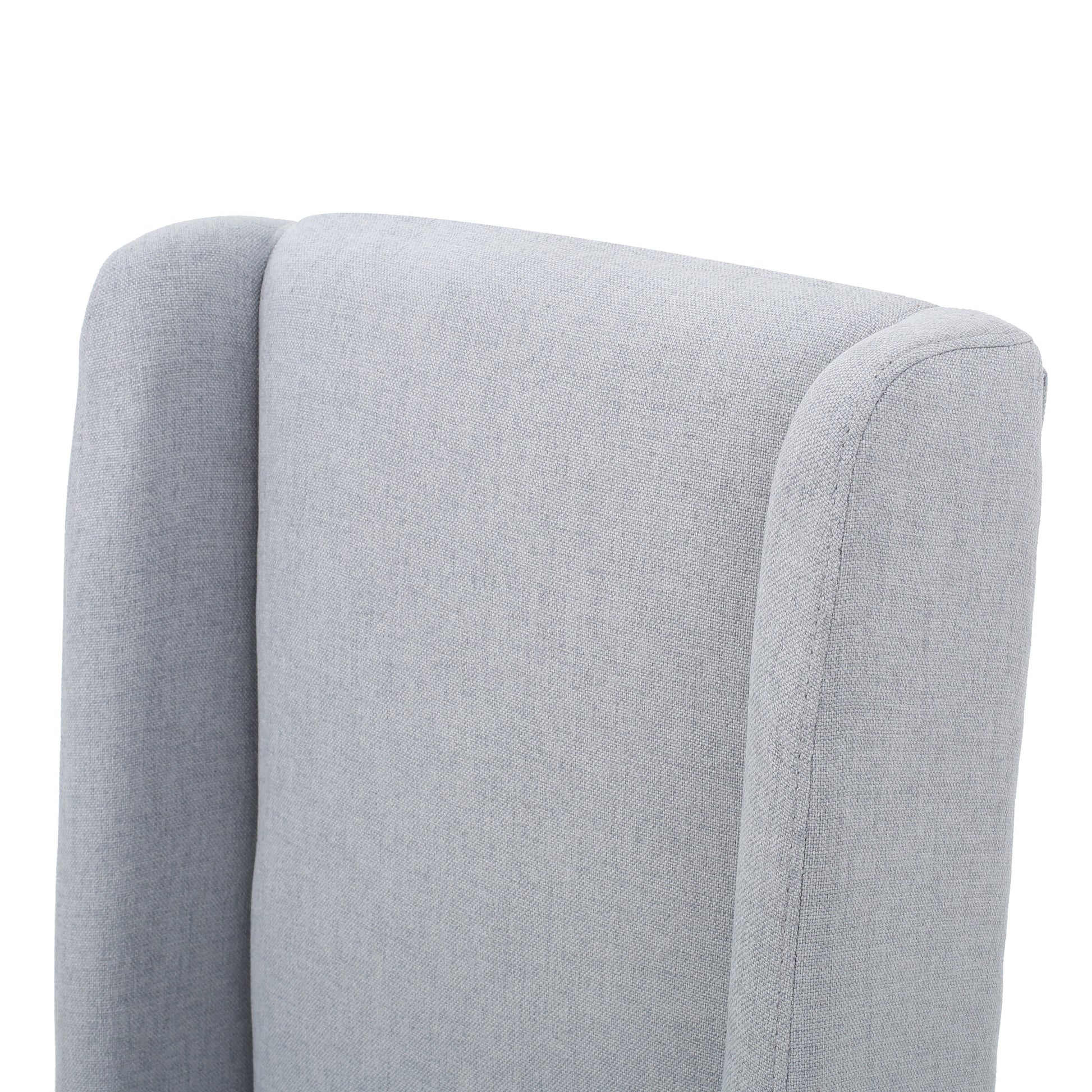 Dining Chair Set Of 2 Light Grey Fabric