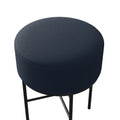 2 Pcs Round Cushioned Vanity Stool, Linen Upholstered Vanity Stool For Makeup Room, Modern Soft Stool For Bar And Dining, Ottoman Footrest Stool With Metal Legs For Living Room, Bedroom Black Black Vanity Stools Bedroom Round Minimalist,Modern Stackable