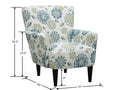 Flora Blue Floral Accent Chair Blue Foam Engineered Wood