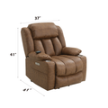 Brown Power Lift Recliner With Massage And Heating Brown Faux Leather Power Remote Metal Primary Living Space Tight Back Push Button Pillow Top Arms Faux Leather