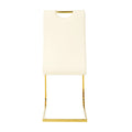 Modern Light Yellow Pu Dining Chair Living Room Chair Upholstered Chair, Gold Metal Chair Leg Design, Kitchen, Living Room, Bedroom, Dining Room Side Chair Set Of 4 Light Yellow Metal