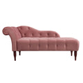 Samuel Tufted Roll Arm Chaise Lounge, Ash Rose Pink Velvet Pink Foam Velvet