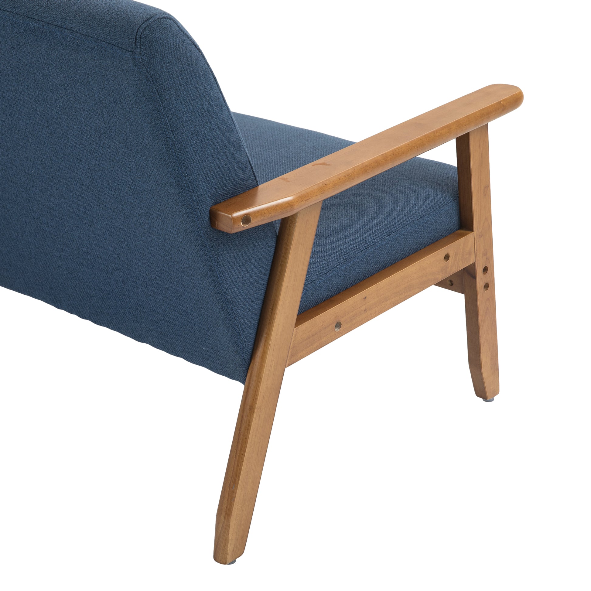 Coolmore Mid Century Modern Solid Loveseat Sofa Upholstered Linen Loveseat, 2 Seat Upholstered Loveseat Sofa Modern Couch Navy Linen 2 Seat