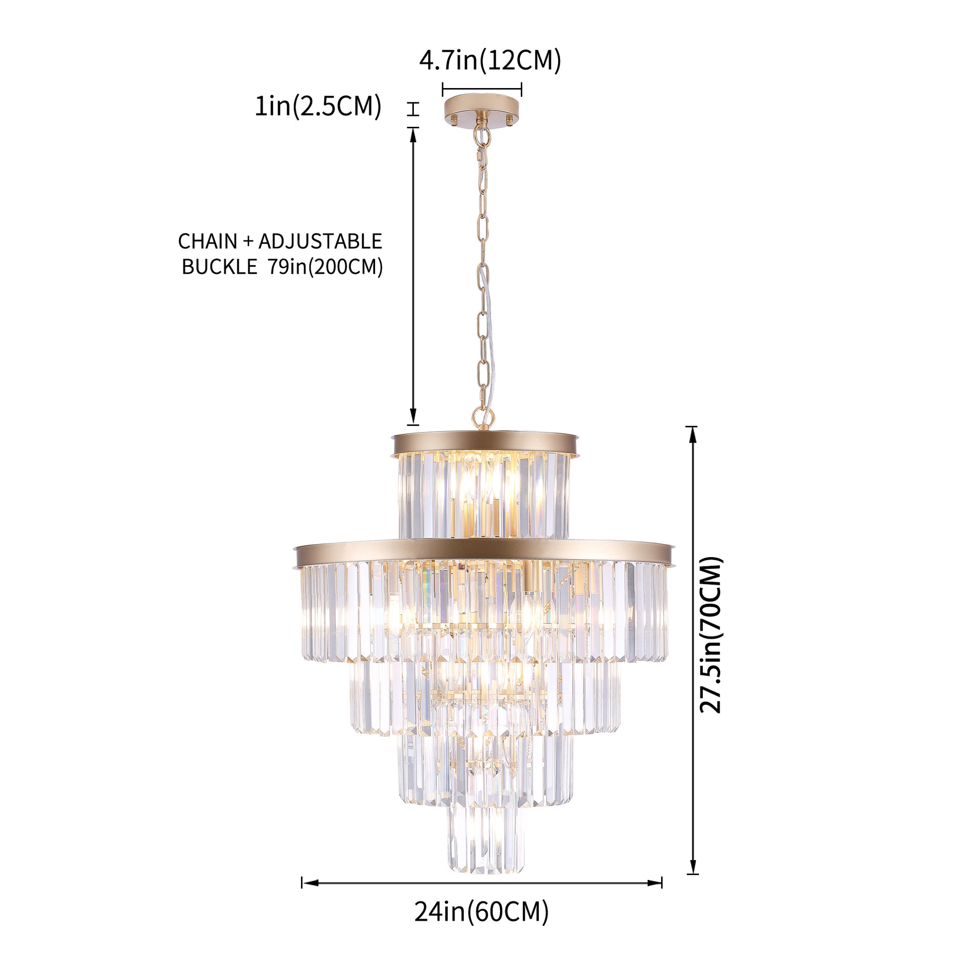Golden Luxury Crystal Chandelier Modern Chandeliers Lights Fixture Hanging Pendant Light Fixture For Dining Room Bedroom Living Room Dia 23.6 Inch Gold Gold Crystal Iron
