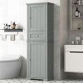 Tall Bathroom Storage Cabinet, Freestanding Storage Cabinet With Drawer And Adjustable Shelf, Mdf Board With Painted Finish, Grey Old Sku:Wf312727Aae Grey Mdf