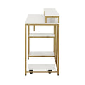 Techni Mobili Industrial Writing Desk, Gold Gold Computer Desk Office Modern Rectangular Rectangular Engineered Wood