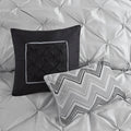 7 Piece Tufted Comforter Set Grey King King Grey Polyester