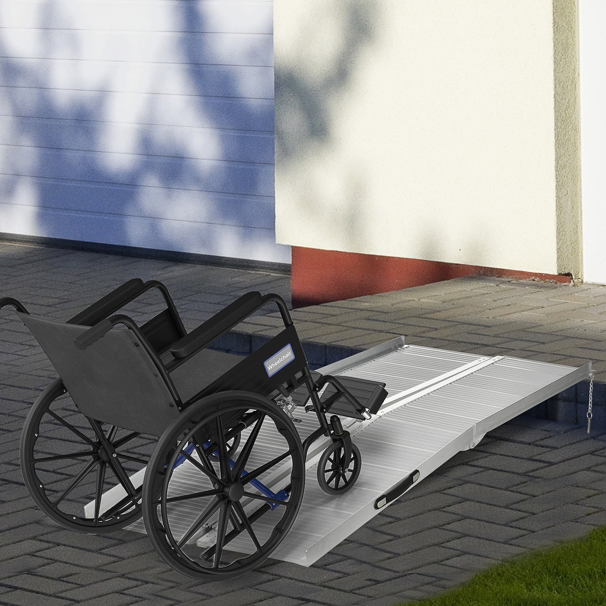 Homcom Textured Aluminum Folding Wheelchair
