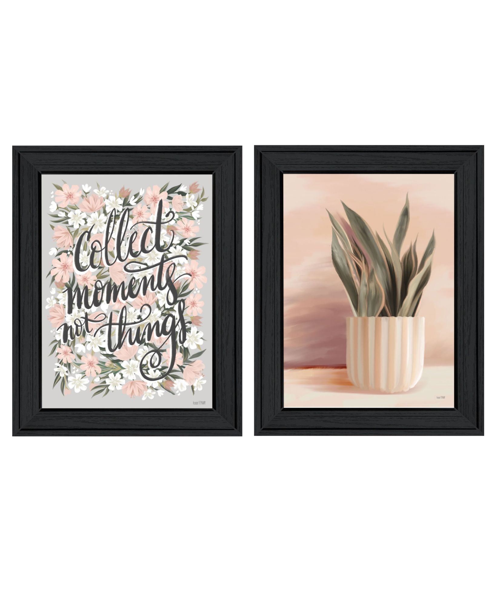 "Collect Moments Not Things" Framed Wall Art For Living Room, Wall Art Print For Home Decor, Bedroom Wall Art By House Fenway Multicolor Wood Paper