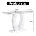 Modern Simple Glossy White Rectangular Counter Bar Table 47.24