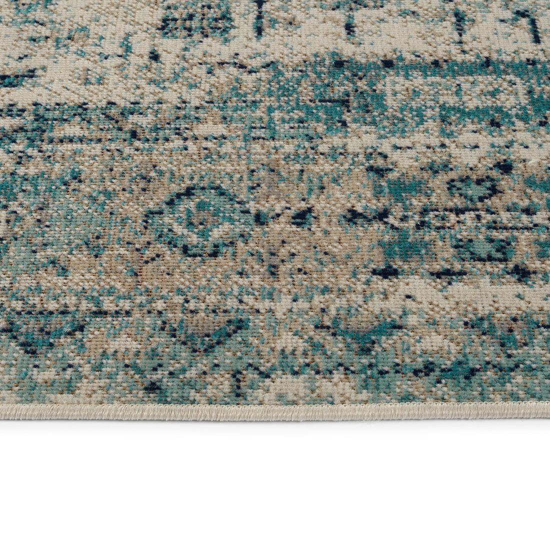 Casual, Modern, Traditional, Transitional, Oriental, Bohemian, Textured Cut Pile 5'3" X 7'3" Rectangle Area Rug Turquoise Polypropylene