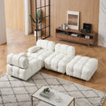 A 90.60 Inch Technology Cloth Beige Sofa, Waterproof, Stain And Cat Scratch Resistant, Can Comfortably Sit In The Apartment Bedroom Without Taking Up Space. White Polyester Blend 4 Seat