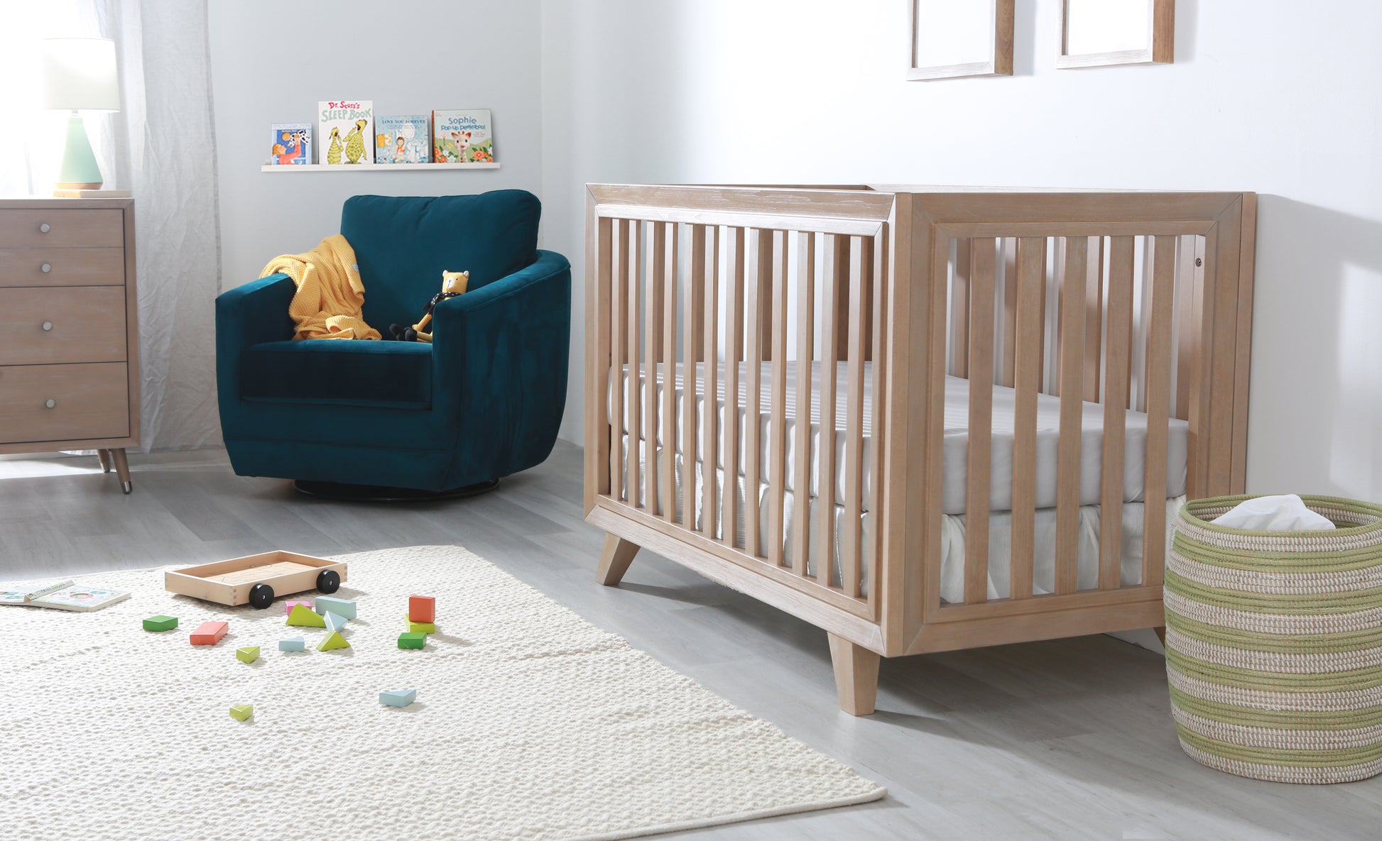 Wooster Crib In Almond Almond Nature Bedroom Contemporary Pine Wood