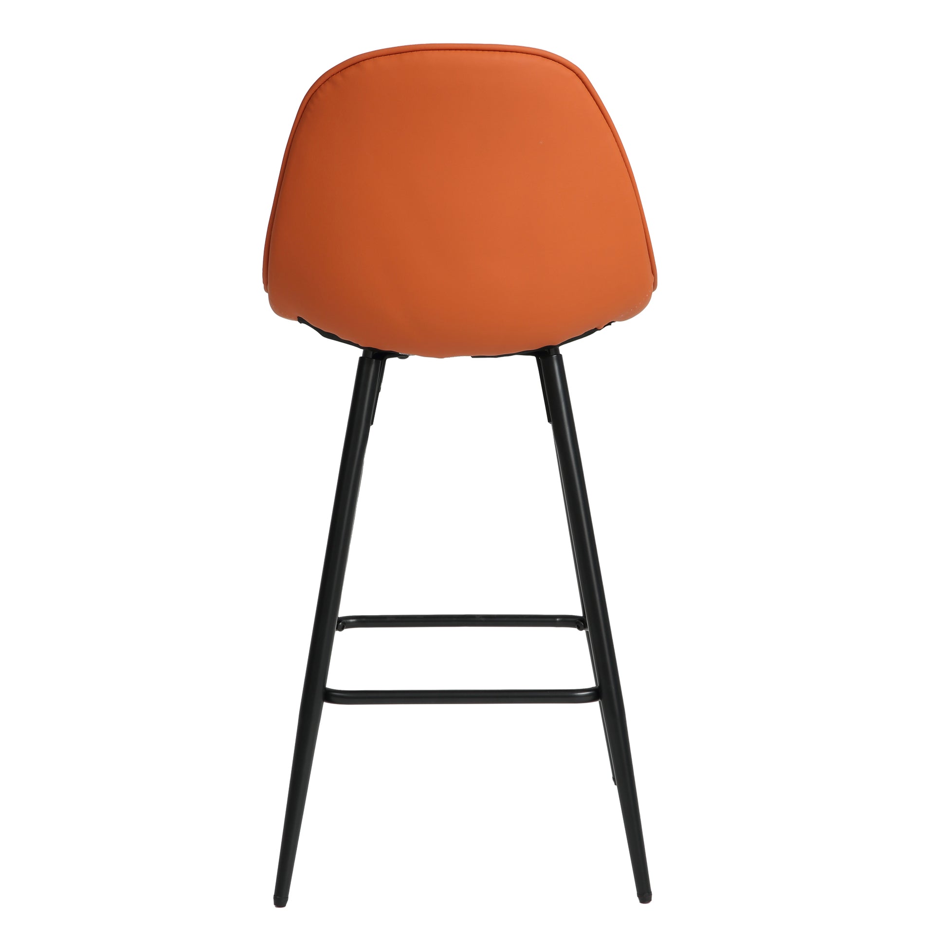 Counter Stools,Set Of 2 Bar Stools With Back And Footrest, Modern Metal Counter Height Barstools For Kitchen Home Bar,25.5" Armless Barstool Chairs Brown Leather
