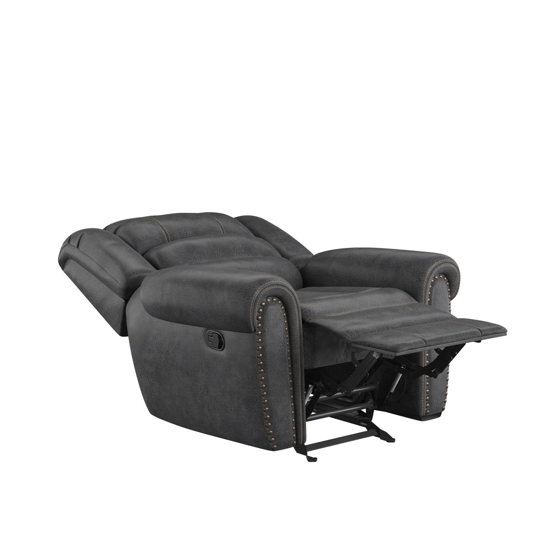 Ferrar Gray Gliding Recliner Gray Foam Solid Wood