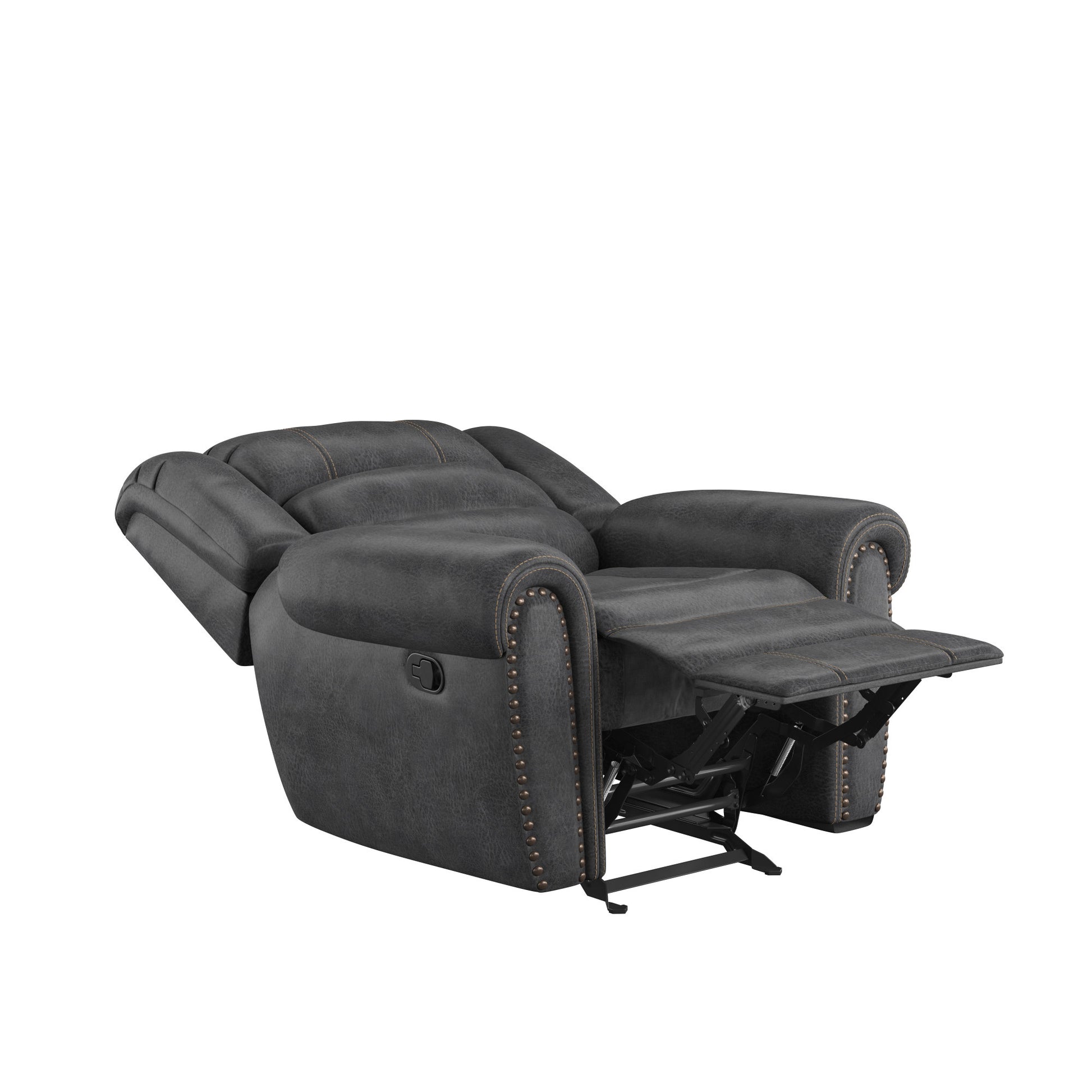 Ferrar Gray Gliding Recliner Gray Foam Solid Wood
