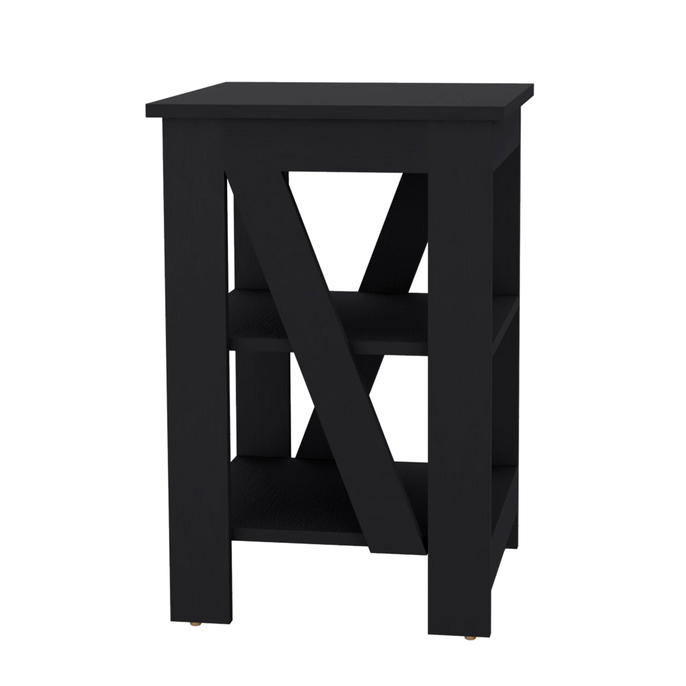 Side Table Rossville, Living Room, Black Black Particle Board Engineered Wood