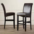 Old Hm: 54222.00Kp Upholstered 30'' Counter Stool With Solid Wood Frame Set Of 2 Brown Set Of 2 Leather