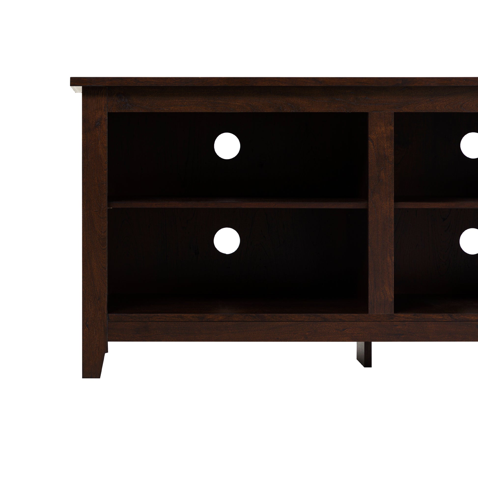 Modern Transitional 3 Shelf Open Storage 70" Tv Stand For 80" Tvs Espresso Espresso Mdf