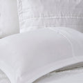 5 Piece Microfiber Ruffled Comforter Set White King King White Polyester