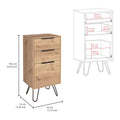 Augusta Light Dresser, Hairpin Legs, Superior Top,Three Drawers Light Oak Beige Bedroom Modern Particle Board Particle Board