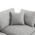 Down Filled Upholstery Convertible Sectional Sofa, L Shaped Couch With Reversible Chaise Light Gray Polyester 4 Seat