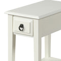 White 1 Drawer Accent Table With Shelf White Primary Living Space Drawers Rectangular Solid Wood