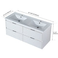 48 Inch Bathroom Vanity With Dual Sink, Resin Sink, 4 Soft Close Drawers, 48X18 4 White Straight Grain Bathroom Wall Mounted Modern Plywood