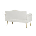 Cream White 2 Seater Sofa Cream White Wood Tufted Back Velvet 2 Seat